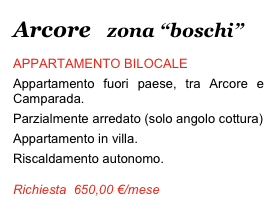 Arcore    zona “boschi”
APPARTAMENTO BILOCALE
Appartamento fuori paese, tra Arcore e Camparada.
Parzialmente arredato (solo angolo cottura)
Appartamento in villa.
Riscaldamento autonomo.
Richiesta  650,00 €/mese